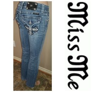Miss Me 26x30 Bootcut Embellished Cross Jeans